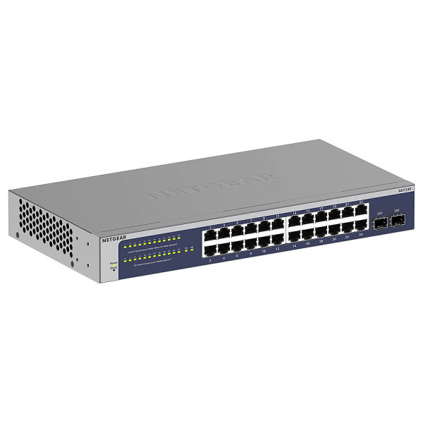 NETGEAR GS724Tv6 Géré L2+/L3 Gigabit Ethernet (10/100/1000) 1U Bleu, Gris